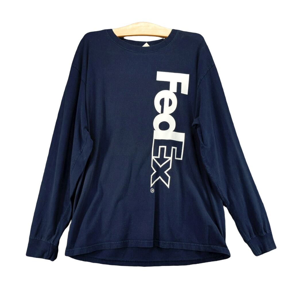 FedEx Federal Express March of Dimes Pullover Sweatshirt Size L Blue Logo